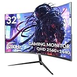 CRUA 32 Zoll Curved Ultrawide Gaming Monitor, 2K QHD(2560x1440), 280Hz,1ms, 1500R, VA, HDR 10, 2xHDMI (200Hz or 240Hz), DP (280Hz), AdaptiveSync, DCI-P3 90%, SRGB100%, VESA 75x75mm, Augenpflege