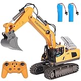 Mingfuxin Ferngesteuerter Bagger Spielzeug, 2.4GHZ RC Bagger für Kinder, Kinderspielzeug RC Bagger mit Metall Schaufel, 680° Drehung, Lichtern & Sound für Jungen Mädchen Weihnachten Geschenk