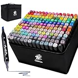 TBC The Best Crafts 168 Farben alkohol marker, doppelseitiger alcohol marker, schnell trocknend und Permanenter alkoholmarker set für Malerei, Design, Manga