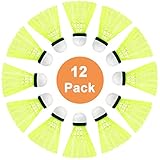 SenluKit Pro-Nylon Federball, 12er Dose, Premium Gänsefeder Badminton Set, Bälle Naturfederbälle mit hoher Stabilität und Haltbarkeit, Federball Training Badmintonbälle für Bewegung, Unterhaltung