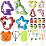 45stk Ausstechformen Set, Brotausstechformen für Kinder, Sanwich Gemüse Obst Ausstecher, Edelstahl, Dinosaurier Dino Stern Formen (45PCS)