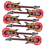 Abaodam 6 Stück Teiliges Aufblasbares Gitarren Hochwertigem PVC Leichtes Wiederverwendbares Partyspielzeug für Musik partydeko und Geburtstagsgeschenk