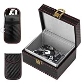 Luziyun Keyless Go Schutz Autoschlüssel Box & 2 Faraday Bag, Strahlenschutz Keyless Go Schutz Box, Faraday Box Tasche Autoschlüssel Schutz Keyless, für Autoschlüssel Safe(Schwarz, 115 x 95 x 65 mm)