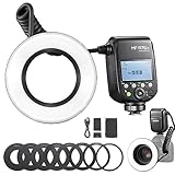 GODOX MF-R76S Makro-Ringblitz für Sony TTL/M-Modus CCT, 5900 K, 76 W, 2,4 G, kabellose Steuerung, 550 Full-Power-Blitze, 0,1–1 Sekunden, Recyclingzeit, Dual-Blitzröhren mit LCD-Bildschirm für Inscet