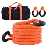 LZ.MZXU Kinetic Recovery Abschleppseil, 21,772 kg Snatch Strap (2,5 cm x 9,1 m) mit weichen Schäkeln, extrem belastbar, 30 % Elastizität, Offroad-Abschleppgurt-Set für Auto, Jeep, LKW, SUV, UTV, ATV