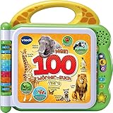 VTech Baby Mein 100-Wörter-Buch: Tiere – Interaktives Bildwörterbuch zum Lernen erster Wörter – Tierbuch mit 12 bilingualen Seiten in Deutsch-Englisch – Für Kinder von 2-5 Jahren