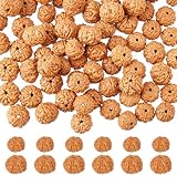 DICOSMETIC 150 Stück Natürliche Rudraksha Perlen Runde Lose Holzperlen 8mm Bodhi Perlen Ungefärbte Siena Gebetsperlen Meditationsperlen japa mala perlen Für DIY Schmuckherstellung