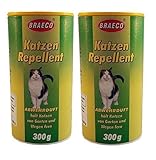 BRAECO 2 x 300g Katzen Repellent, Abwehrduft gegen Katzen, Katzenschreck hält Katzen von Gärten und Wegen fern.
