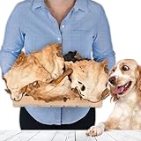 Rinderkopfhaut mit Fell für Hunde 1 kg (ca. 15–20 Stück) | Getrocknete Rinderkopfhaut Kauartikel | 100 % natürlich | Mit Fell | Luftgetrocknet | Getreidefrei | Langer Kauspaß für kleine & große Hunde