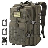 Hannibal Tactical 40L Militärischer Taktischer Rucksack US Cooper Rucksack Armee Assault Pack 3 Tage Bug Out Go Bag Trekking Wanderrucksack Olive