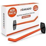 Gakago Reifenhalter Wandhalterung – 4er Felgenhalter Wand Set inkl. Schrauben & Dübel mit Montageanleitung - Extra Lange Reifen Wandhalterung - Halter für Autoreifen & Felgen zum Lagern