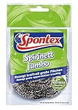 Spontex Spirinett Jumbo Edelstahl-Spirale, ideal für hartnäckigen Schmutz auf großen Oberlächen, aus rostfreiem Recycling-Edelstahl, 1 Stück