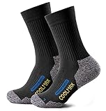 Piarini 2 Paar Coolmax Wandersocken Outdoorsocken Funktionssocken lang schwarz 43-46