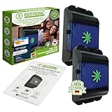 ISOTRONIC Ultraschall Nagetierabwehr, 2er Set | Batteriebetrieben für Innen & Außen | gegen Mäuse, Ratten, Marder, Siebenschläfer, Füchse & Waschbären | Wildtierabwehr mit blauem LED-Licht