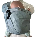 Minimonkey - Baby-Tragetuch Mini Sling in Grün für Neugeborene ab Geburt (0-2 Jahre) bis 15 kg - Sommer Baby-Trage-Tasche wasserfest ergonomisch am Bauch Tragen in M-Position - Kleinkind Tragesystem