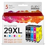 ejet 29 XL Multipack Kompatibel für Epson 29 29XL Patronen Expression Home XP-342 XP-245 XP-442 XP-235 XP-335 XP-432 XP-435 XP-332 XP-345 XP-247 XP-445 (2 Schwarz,1 Cyan,1 Magenta,1 Gelb, 5er-Pack)