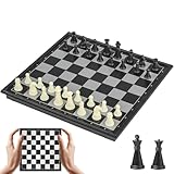 Cestamor Reiseschach Mini Schach Magnetisch Hochwertig Klappbare Schachbrett - Reise Schachspiel für Erwachsene Kinder - Chess Set 15 Zentimeter