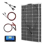 188W Solar Panel Flexibles Kit Monokristallines Solarpanel Solarmodul Photovoltaik 20A 12V/24V Solarladeregler Solarkabel für Yacht Boot Off-Grid-System Camping Balkon Solaranlage Wohnmobil