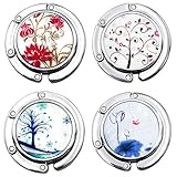 FGXY 4PCS Handtaschenhalter Taschenhalter, Handtaschen Aufhänger, Tragbar, Faltbar, Taschenhaken, Tisch Haken, Faltbare Handtasche Geldbörse Hook, Halter Geschenk, Frauen Weihnachtsdekoration