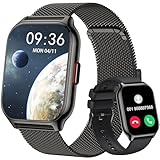 Narcid Smartwatch 2 Zoll für Damen Herren,Fitnesstracker mit Telefonfunktion/Sprachassistent/Message Reminder,Fitnessuhr Puls-Schlaf-Monitor, Sportuhr 100+ Sportmodi IP68 Wasserdicht