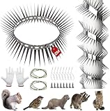 Marderabwehr, Marderschutz Fallrohr 200cm,Edelstahl Stacheldraht für Marderabwehr, Maulwurfschreck Dachrinne für Haus, Dachrinne für Haus,Garten,Marderschutz Fallrohr,Übersteigschutz für Haus (200cm)