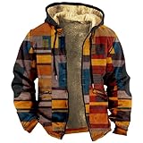 Jacke Herren Daunenjacken Blumen Sweatshirt Biker Jacke Strickjacken Herrenjacke Flanell Jacke Herren Regenjacke Herren Leicht Atmungsaktiv Winter Daunenjacke Herren Hoodie Sweatshirt(Orange,XL)