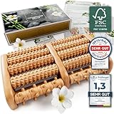 HELDSON® Fußmassageroller Holz - FSC®100% - Fußmassagegerät - Massage Roller für Fußmassage - Foot Massager - Fussmassageroller - Fussmassagegerät - Massagegerät für Füße - Fersensporn