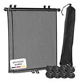 PAWNY Sonnenrollo Auto, Rollfunktion mit Flexibler Größeneinstellung und UV-Schutz (2er-Set), Sonnenschutz Auto Baby bis zu 40 x 60cm, Zubehör für Babys & Kinder (Schwarz)