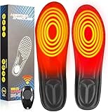 Beheizbare Sohlen mit Fernbedienung Beheizte Einlegesohlen Akkubetrieb Thermosohlen Heizung Warme Einlegesohlen Drahtloser Beheizte Schuheinlagen Sohlenwärmer Wärmesohlen Fußwärmer (L(42-47) J)