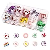 Nurila100 Stk Bunte Knöpfe, 10 Farbe Buttons, Bunte Knöpfe Zum Basteln mit Aufbewahrungsbox kinderknöpfe DIY Basteln Nähen Handwerk Scrapbooking Painting Geschenk Und Dekorieren