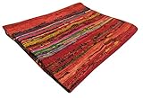 Aakriti Gallery Handmade fleckerlteppichs Chindi Teppich multi farbige indischen Mat Teppich mit Boho-Deko-Teppich (150 x 90 cm) rot