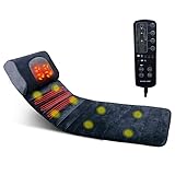 ECODE® Massagematte für den ganzen Körper mit 8 Vibrationsmotoren und Lendenwärme | Massagematte für Rücken und Nacken mit Shiatsu Kissen, 15 Massagemodi
