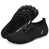 Racqua Wasserschuhe Schnelltrocknend Barfuß Strand Aqua Sport Schwimmen Surfen Pool Wandern Tauchen Walking für Herren Damen Schwarz 43