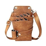 Dhongf Friseurtasche Werkzeugtasche leder Friseur Taschen tasche Kamm Schultergürtel Scheren Haarspangen Kämme Sprühflasche usw kann platziert werden Elegantes Braun