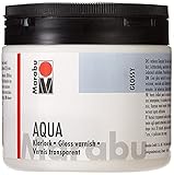 Marabu 11350075000 - Farbloser aqua Klarlack, transparent 500 ml Dose, hochglänzender Acryl-Lack auf Wasserbasis, für Hobby und Freizeit, zum Lackieren vieler Bastelarbeiten und Materialien