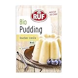 RUF Bio Pudding Bourbon-Vanille, Puddingpulver mit Vanillearoma aus kontrolliert biologischem Anbau, glutenfrei, vegan, 2er Pack (2 x 40g)