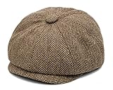 FORUHOO Baby Kinder Schiebermütze Tweed, Jungen Mütze Flat Cap Newsboy Gatsby Kapppe(Kaffee,1-2 Jahre)