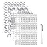 iJiZuo 1792 Stück Glitzersteine Selbstklebend 4 Blatt Strass Aufkleber, Silberne Strasss Größe Mixed Selbstklebende Strasssteine, für DIY Fingernagel Handy-Kleidung Dekorationen, Klar