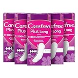 Carefree Slipeinlagen Plus Long ohne Duft, die extra langen Slipeinlagen für extra Schutz und bis zu 100 Prozent Geruchsneutralisierung, 40 Stück