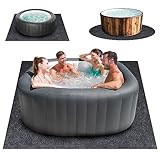 Whirlpool-Matte, extra groß, aufblasbar, für drinnen und draußen, wasserdicht, rutschfeste Unterseite, saugfähige Bodenschutzmatte für Spa-Pool, Bodenbelag, 80 x 80 cm, quadratisch, 203 x 203 cm