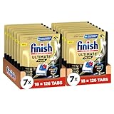 Finish Ultimate Plus Spülmaschinentabs – Geschirrspültabs für intensive Reinigung, Fettlösekraft und Glanz – 252 Tabs (2x7x18 Tabs)