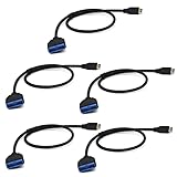 JMT USB 3.1 Adapterkabel Typ E Stecker auf IDC 20P Stecker USB 3.0 20Pin Verlängerungskabel für Computer Motherboard 30 cm (5 Stück)