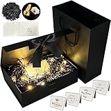 YeahBoom Geschenkbox Mit Schleife,Kiste+Tasche+Farbband+Licht,Magnetische ,Geschenkschachtel mit Deckel,Geschenkverpackung Box mit Band,Geschenkkarton Für Geschenke,Valentinstag