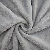 Wellness Fleece Stoff, kuschelig weicher Fleecestoff zum Nähen, grau (Länge am Stück: ab 50cm / Breite: 150cm)