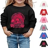 TDEOK Kind Sweatshirts FüR Mädchen Und Junge 3-9 Jahre, Mädchen-Sweatshirt Mit Buchstaben-Print Ohne Kapuze Langarmshirt Outdoor Pullover Mädchen Lässig Locker Pullover Junge 140 Y2k Streetwear