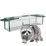 Garthein - Lebendfalle 100 cm Starke Drahtkastenfalle für Marder, Katzen, Nager, wetterfeste und robuste Tierfalle mit 2 Eingängen, Bissschutz, Trittauslöser, effektiv, wiederverwendbar und langlebig