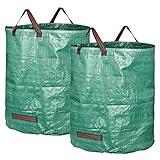 GardenMate 2X 272l Gartensack Laubsack Gartenabfallsack stabil - Gartensäcke für Gartenabfälle - Laubsäcke Rasenschnitt - Grünschnittsäcke faltbar, groß, robust aus Polypropylen-Gewebe 150GSM