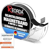 Reorda Magnetband selbstklebend im Spender (6 Meter) - Magnetstreifen - Magnetklebeband hervorragend für Postkarten, Fotos & Whiteboards geeignet