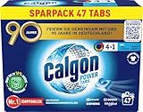 Calgon 4-in-1 Power Tabs – Wasserenthärter gegen Kalkablagerungen, Schmutz und Korrosion in der Waschmaschine – Beugt unangenehmen Gerüchen vor – 1 x 47 Tabs