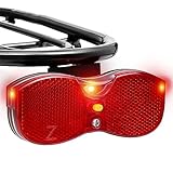 MONTOP LED Fahrradrücklicht Gepäckträgerrücklicht mit Reflektor | StVZO Zugelassen Fahrrad Batterie Rückleuchte | Fahrradlicht Hinten | Batteriebetrieb Fahrradbeleuchtung